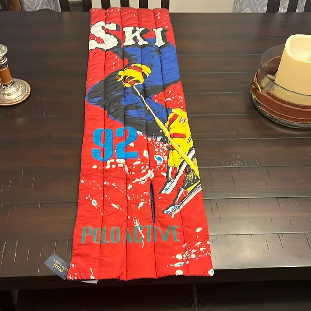 Polo Ralph Lauren Ski 92 1992 Winter Puffer Scarf new red blue Mens Women’s